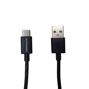 Câble de recharge / synchronisation NÜPOWER de 1,5 mètre avec prise USB Type C, Noir