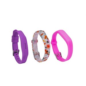 Bracelet Affinity pour Fitbit Flex 2, paquet de 3, TPUR, Mixed Floral, P