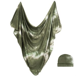 Couverture & bonnet Forever Bazzle Baby – olive teinté