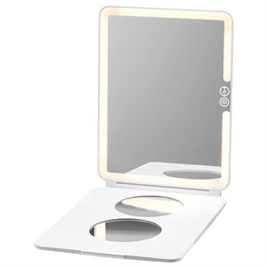 Miroir de maquillage portatif LuMee Studio de Case-Mate avec lumière blanche - blanc 