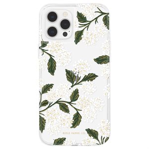 Case-Mate Rifle Paper Case for iPhone 12 / 12 Pro with Micropel - Hydrangea White