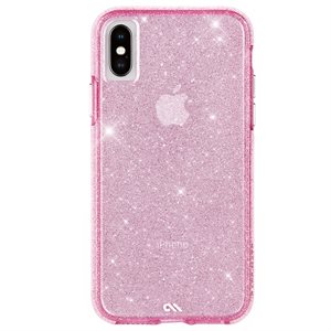Étui Case-Mate Sheer Crystal pour iPhone X / Xs, rose pâle