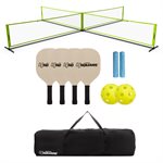 TRIUMPH 4 Square Paddle Pickleball Outdoor Game Net Set with Carry-On Bag