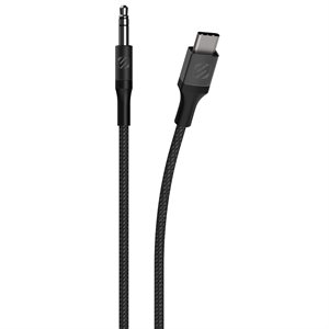 Scosche 3.5mm AUX to USBC Braid Audio Cable 4ft Black
