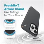 Étui Speck Presidio2 Pro avec MagSafe pour iPhone 15 Pro Max, gris